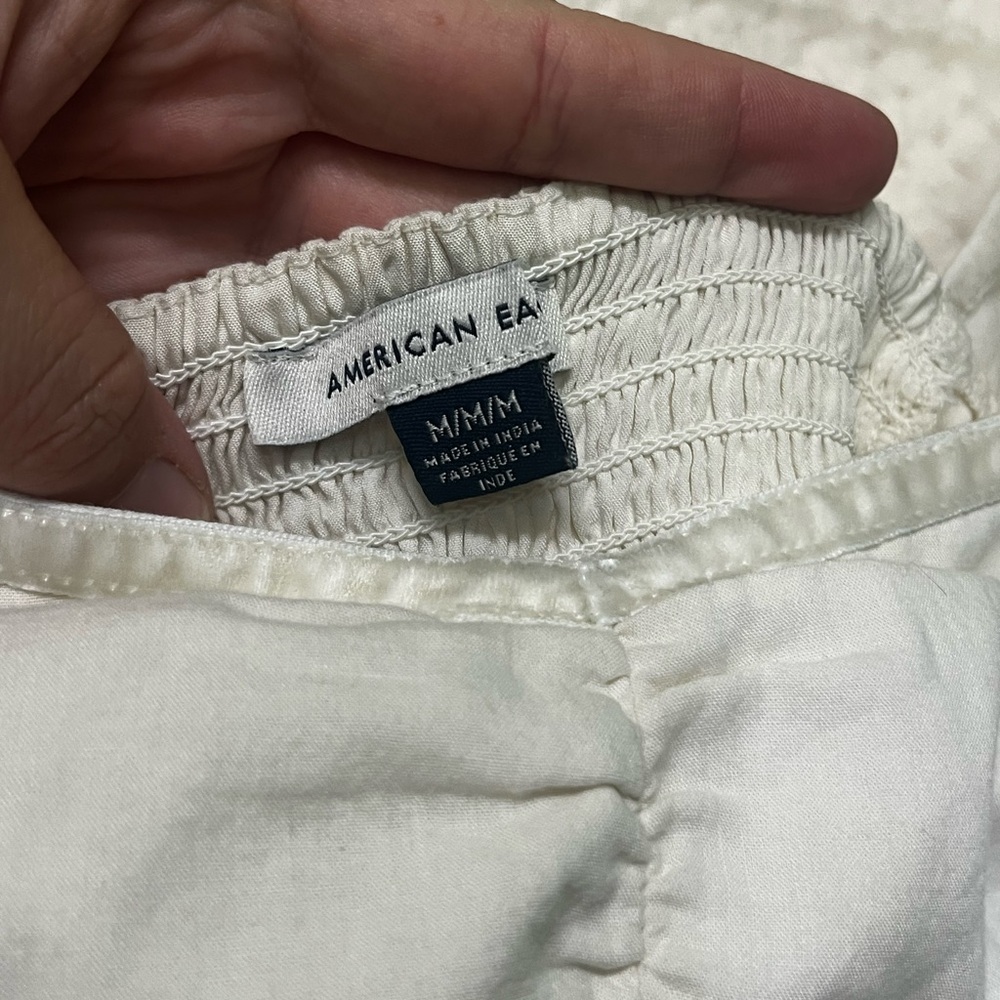 American Eagle Outfitters Womens Mini Dress Cream Embroidered Western Country - Picture 7 of 8